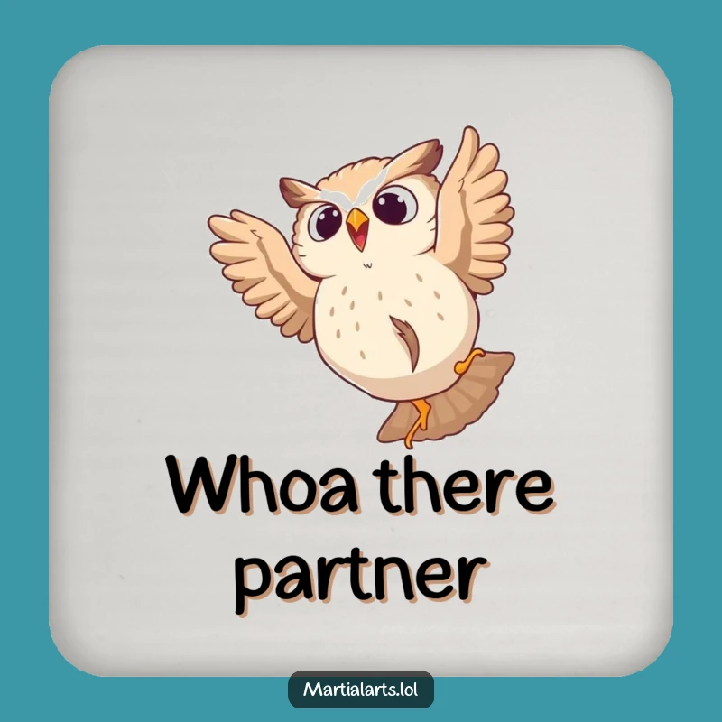 Funny Startled Owl Coaster: Protect Surfaces with Surprise, Hilarious Gift