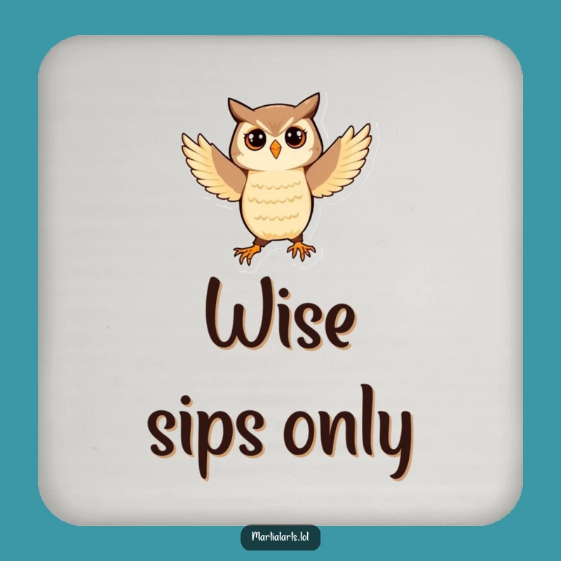Funny Owl Martial Arts Coaster: Playful Balance Gift