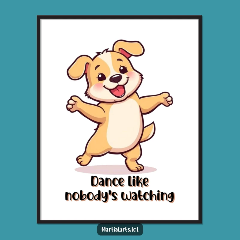 Funny Dancing Dog Poster: Decorate with Delightful Motion, Hilarious Gift