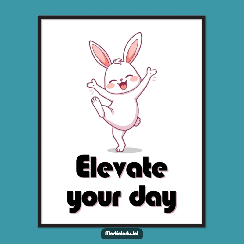 Funny Bunny High Knee Poster: Energetic Art for Your Space!