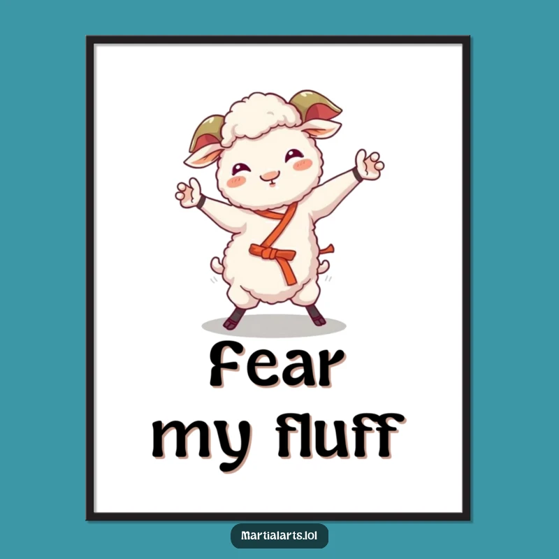 Funny Sheep Martial Arts Poster: Giggle-Worthy Decor!