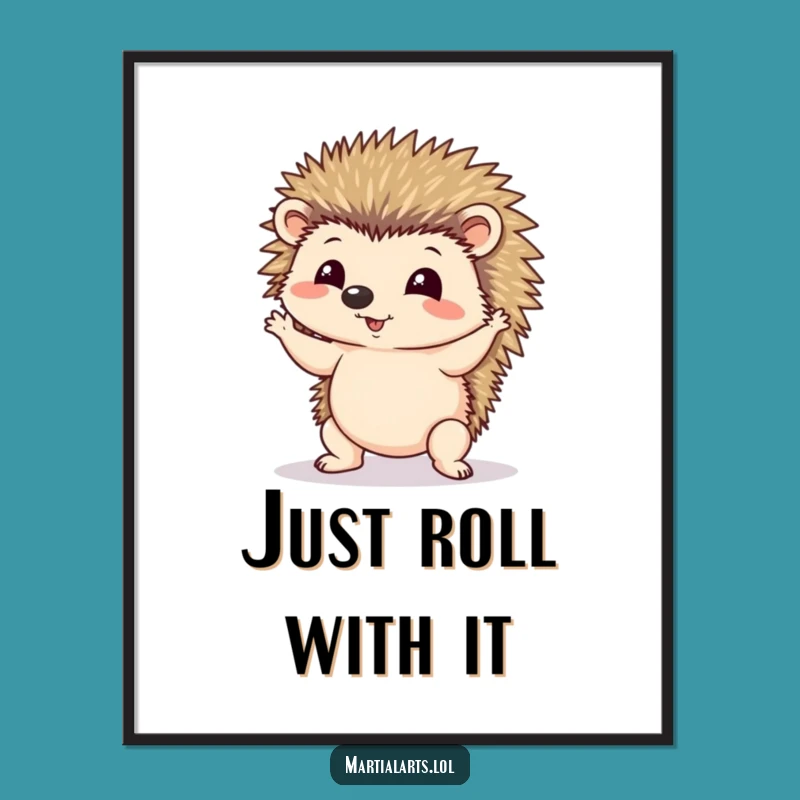 Funny Hedgehog Yoga Poster - Quirky Wall Art for a Good Laugh