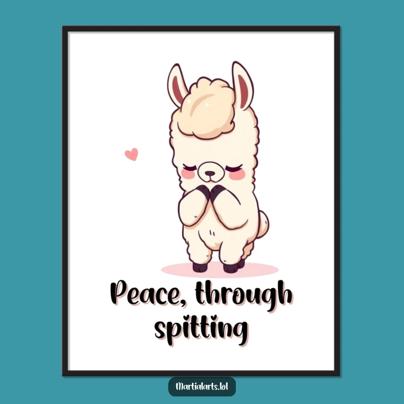 Funny Llama Bow Poster - Peaceful Wall Art for Calm Souls