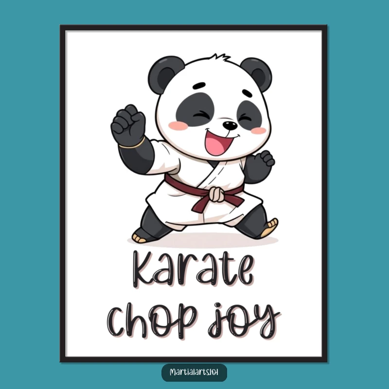 Funny Panda Poster: Karate Chop Art for a Hilarious Funny Gift