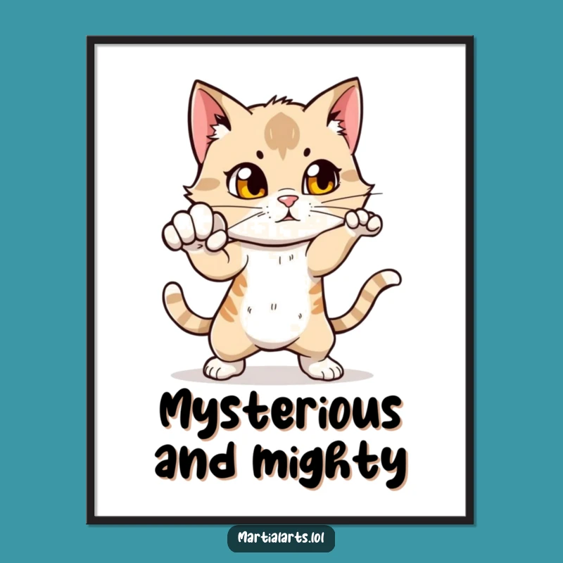Funny Cat Punch Poster: Dynamic Art for a Playful Space!