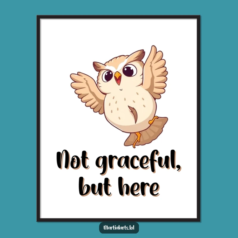 Funny Startled Owl Poster: Decorate with Unexpected Humor, Hilarious Gift