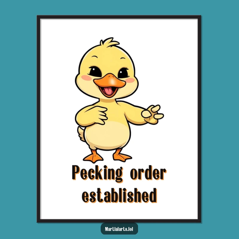Funny Duck Martial Arts Poster - Giggling Fighter Art Gift