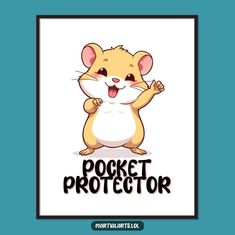 Funny Hamster Martial Arts Poster - Bold Wall Art for Fighters