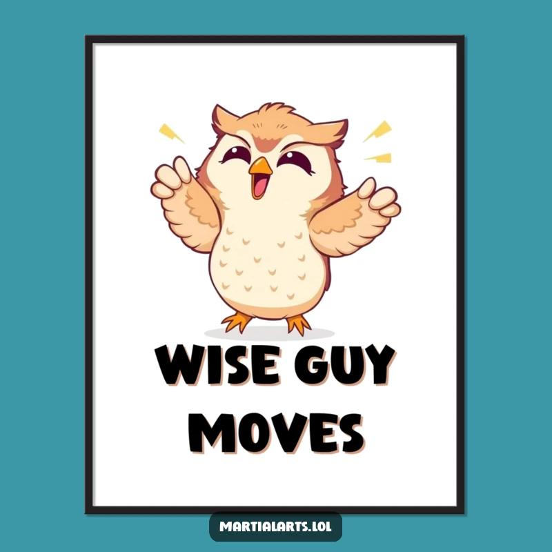 Funny Giggling Owl Poster - Hilarious Wall Art for Joyful Spaces