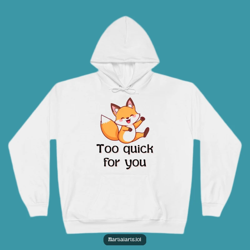 Cozy Funny Fox Flying Kick Hoodie: Warmth Meets Whimsy!