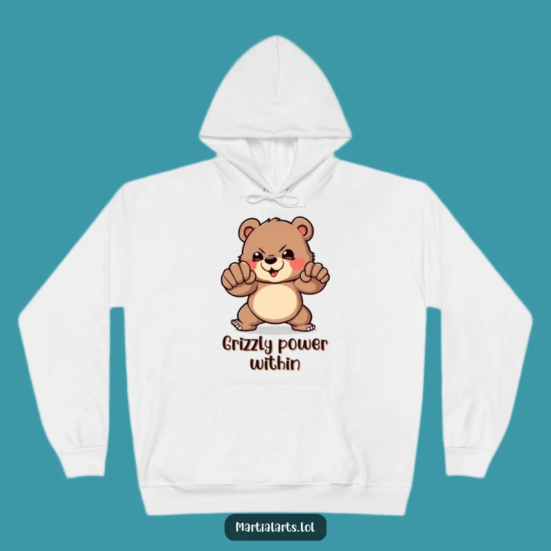 Funny Bear Punch Hoodie: Warmth and Power, Hilarious Gift for the Bold