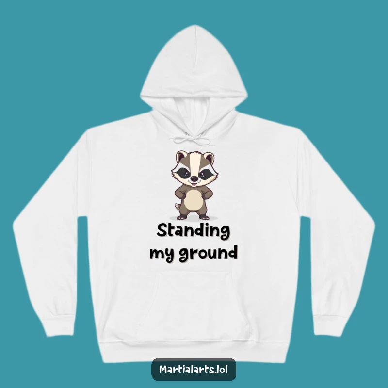 Funny Brave Badger Hoodie - Cozy Strength, Warm Gift for the Resilient