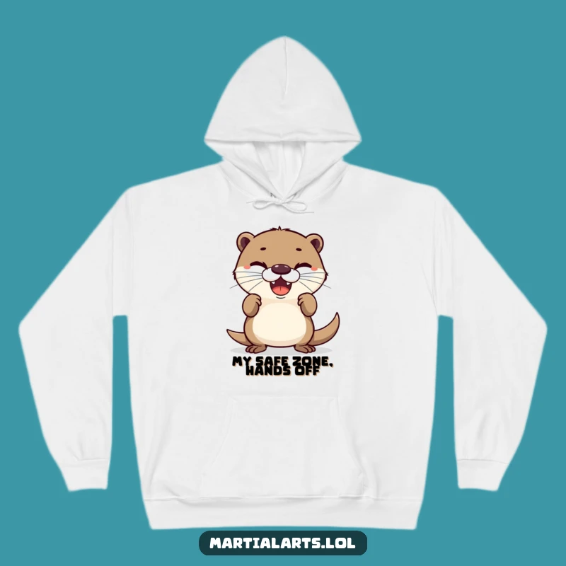 Funny Hoodie: Delighted Otter's Defense - Cozy and Hilarious Winter Wear