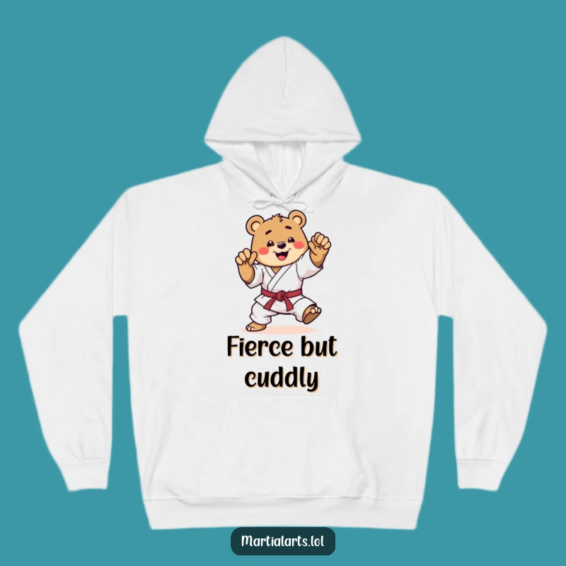 Funny Karate Bear Hoodie: Cozy Comfort with a Kicking Happy Bear, Ultimate Funny Gift