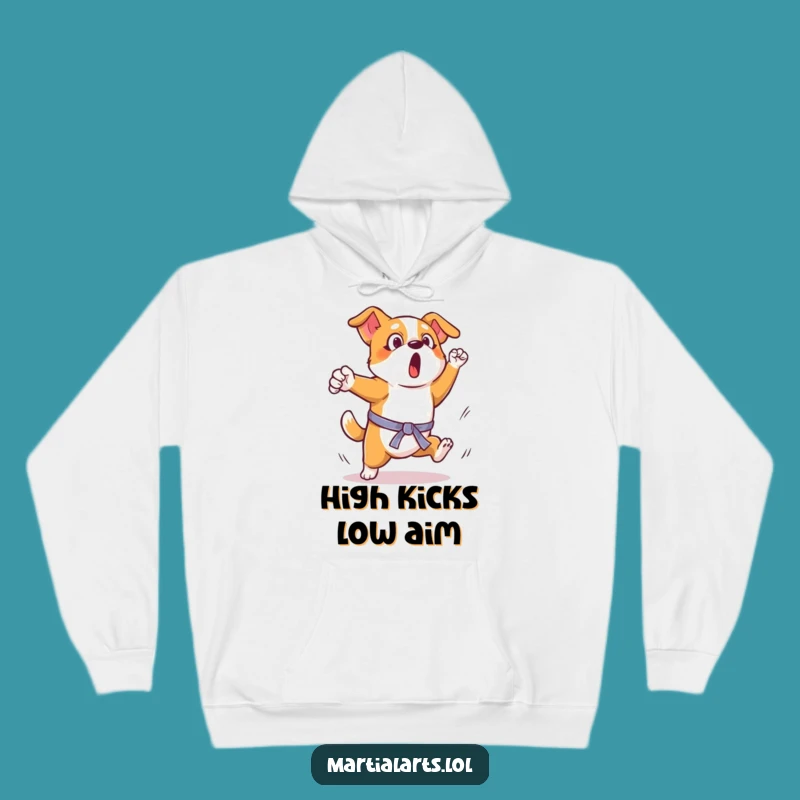 Funny Dog Kick Hoodie: Cozy Martial Arts Sweatshirt for Dog Owners