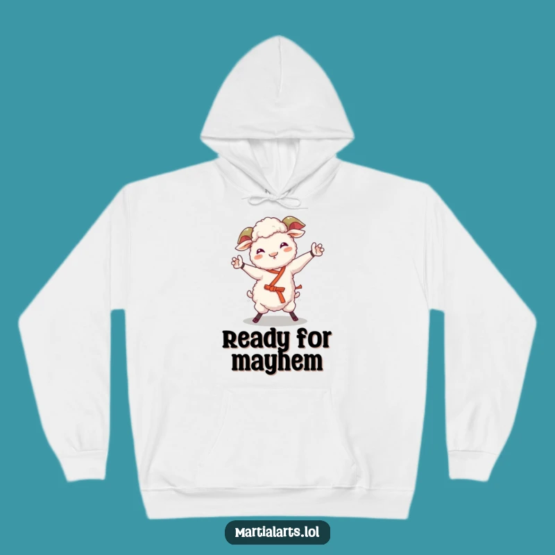 Funny Giggling Sheep Kung Fu Hoodie: Stay Cozy & Laugh!