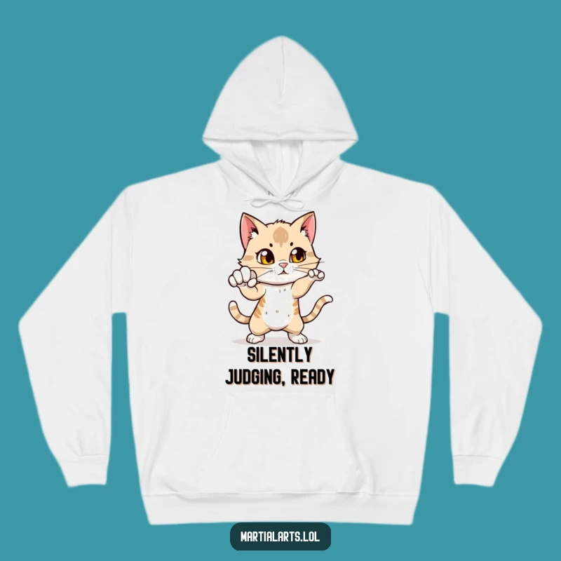 Cozy Funny Cat Punch Hoodie: Warmth Meets Warrior Spirit!