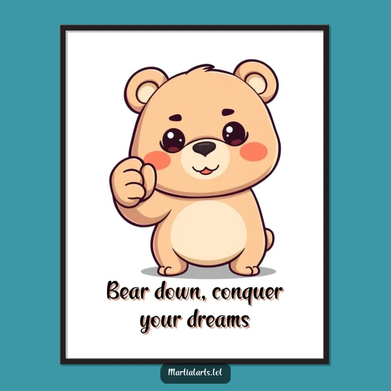 Free Printable Wall Art: Determined Bear Fist - Funny Downloadable Decor
