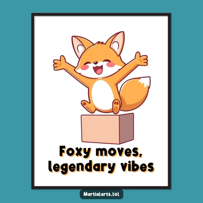Free Printable Wall Art: Joyful Fox Leap - Funny Downloadable Decor for Your Home