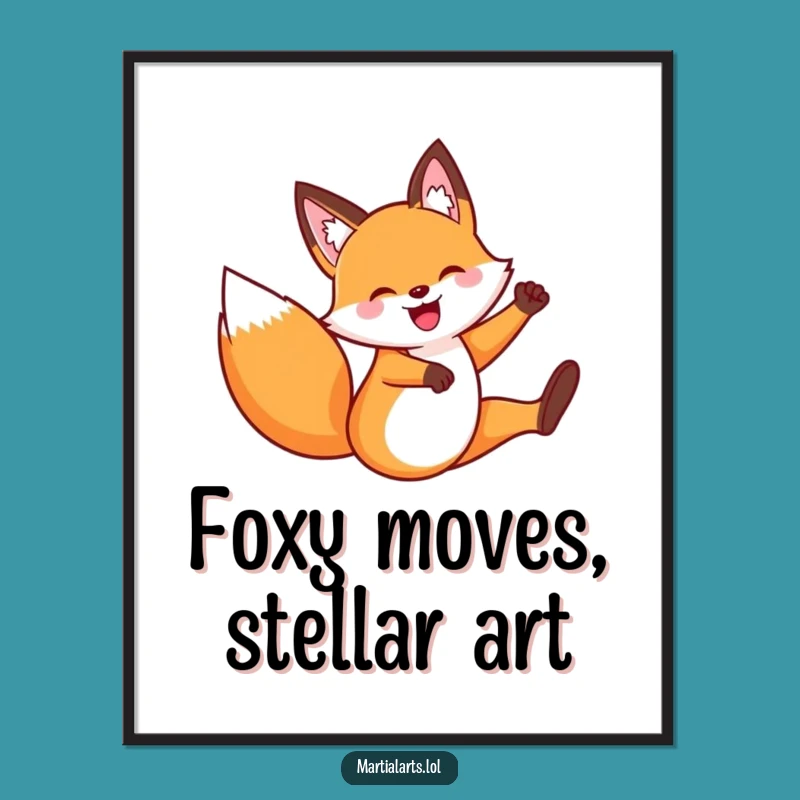 Free Printable Funny Fox Wall Art: Action Pose Downloadable Decor