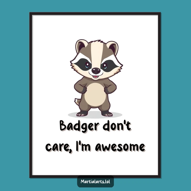 Free Printable Brave Badger Wall Art: Strong Defender Downloadable Decor
