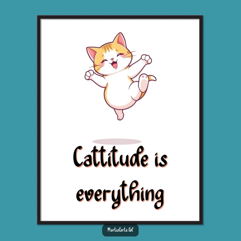 Free Printable Wall Art: Funny Cat Kick, Hilarious Downloadable Decor!