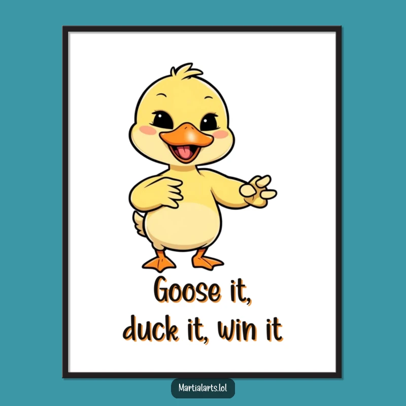 Free Printable Wall Art: Giggling Duck Karate - Funny Downloadable Decor