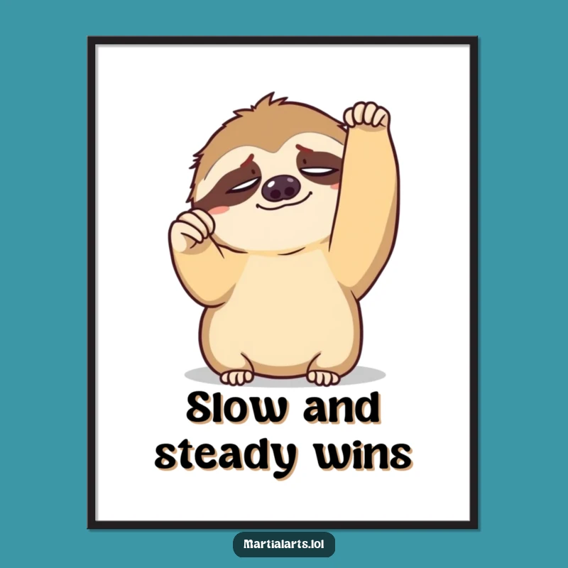Funny Free Printable Wall Art: Tired Sloth Fist Pump Downloadable Decor