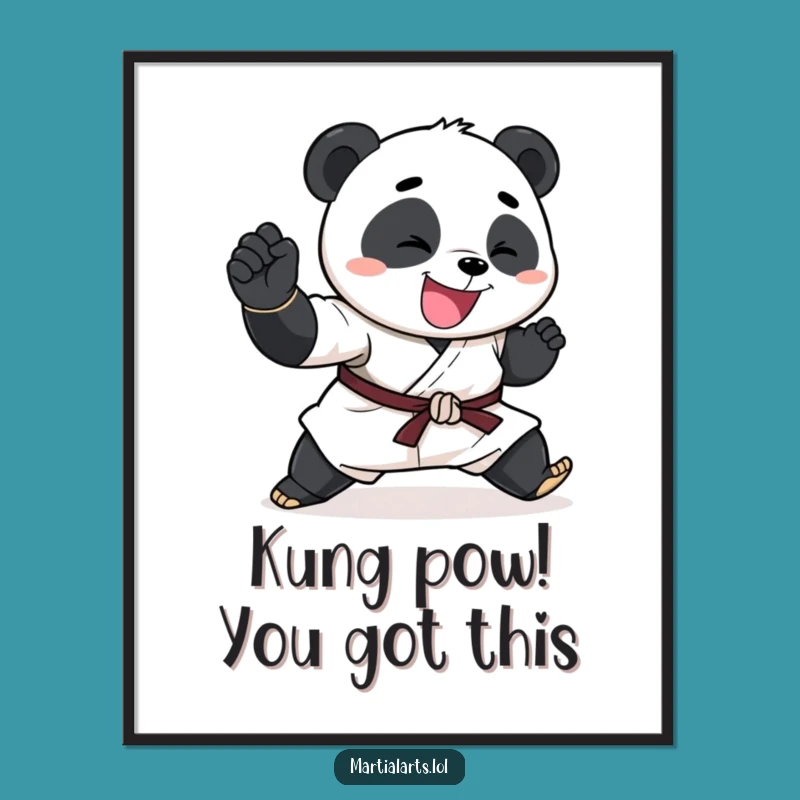 Free Printable Wall Art: Funny Panda Karate Chop - Hilarious Panda Decor