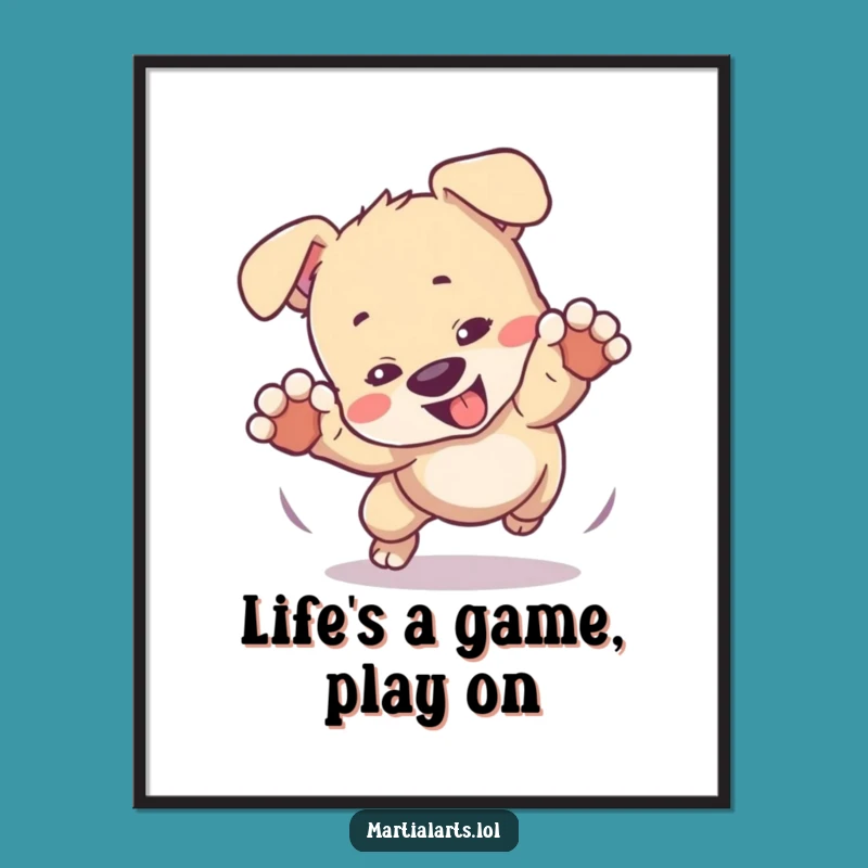 Free Printable Wall Art: Playful Puppy Tumble for a Whimsical and Cozy Atmosphere