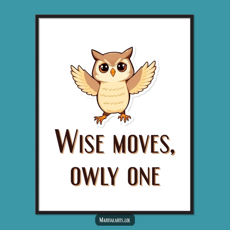 Free Printable Wall Art: Owl Martial Arts Master - Humorous Decor