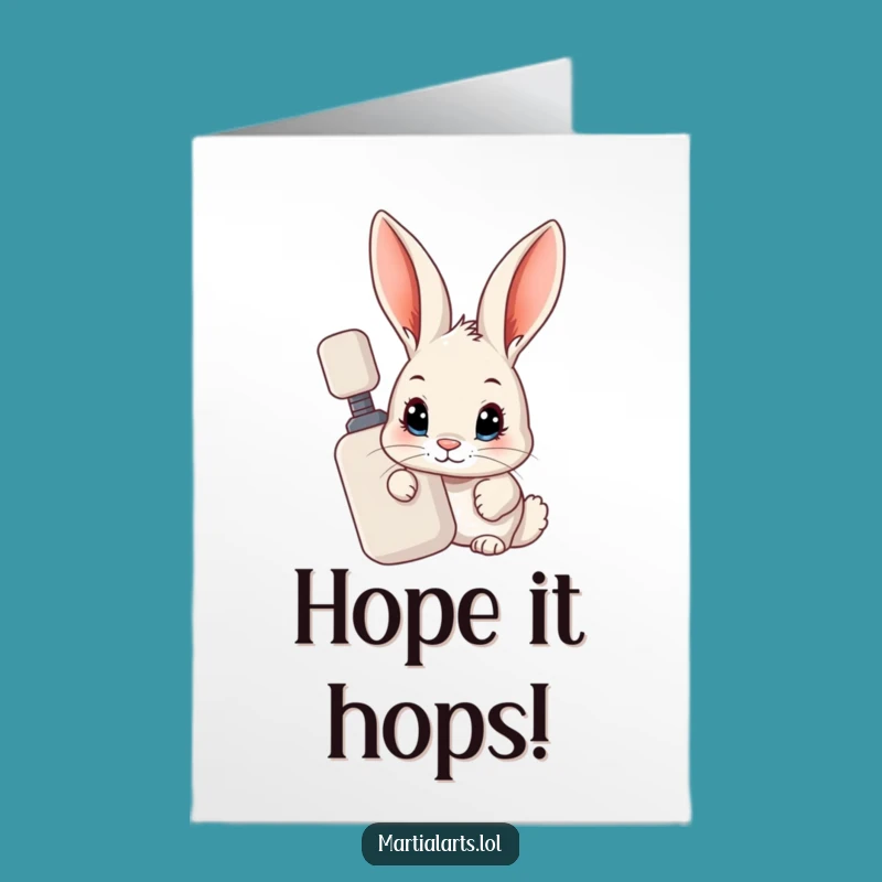 Free Printable Birthday Card: Curious Rabbit's Surprise - Funny Gift