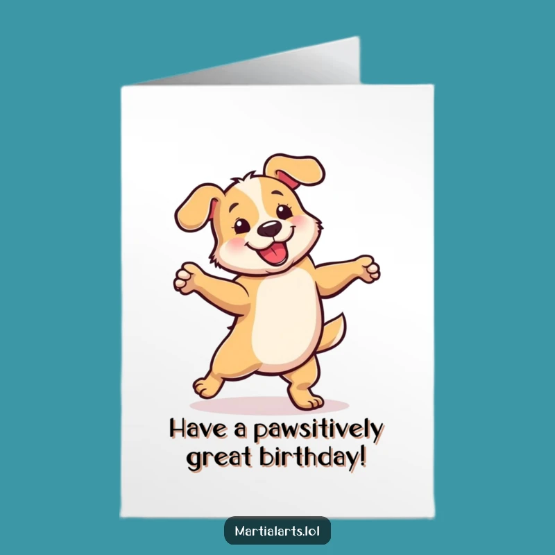 Free Printable Dancing Dog Birthday Card: Funny Downloadable Gift for Fun