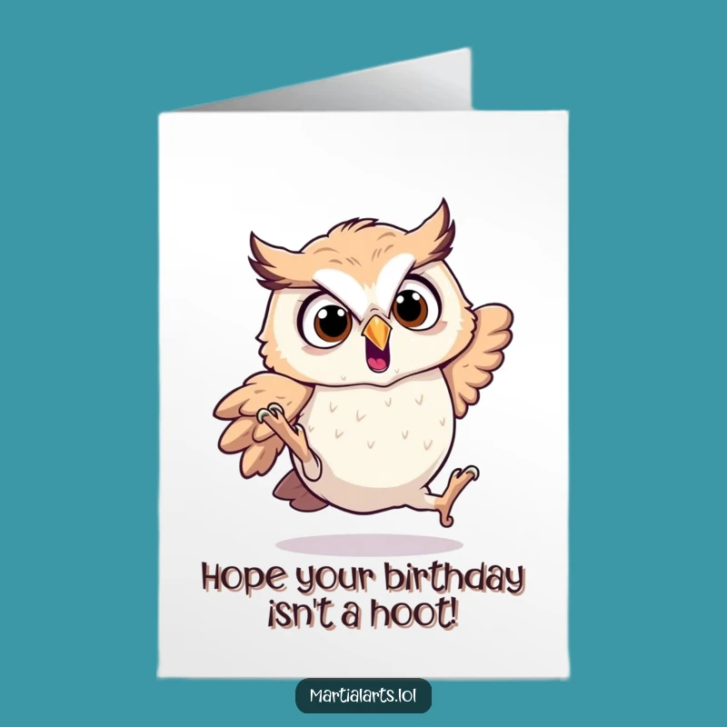 Free Printable Startled Owl Birthday Card: Hilarious Tumble Downloadable Greeting