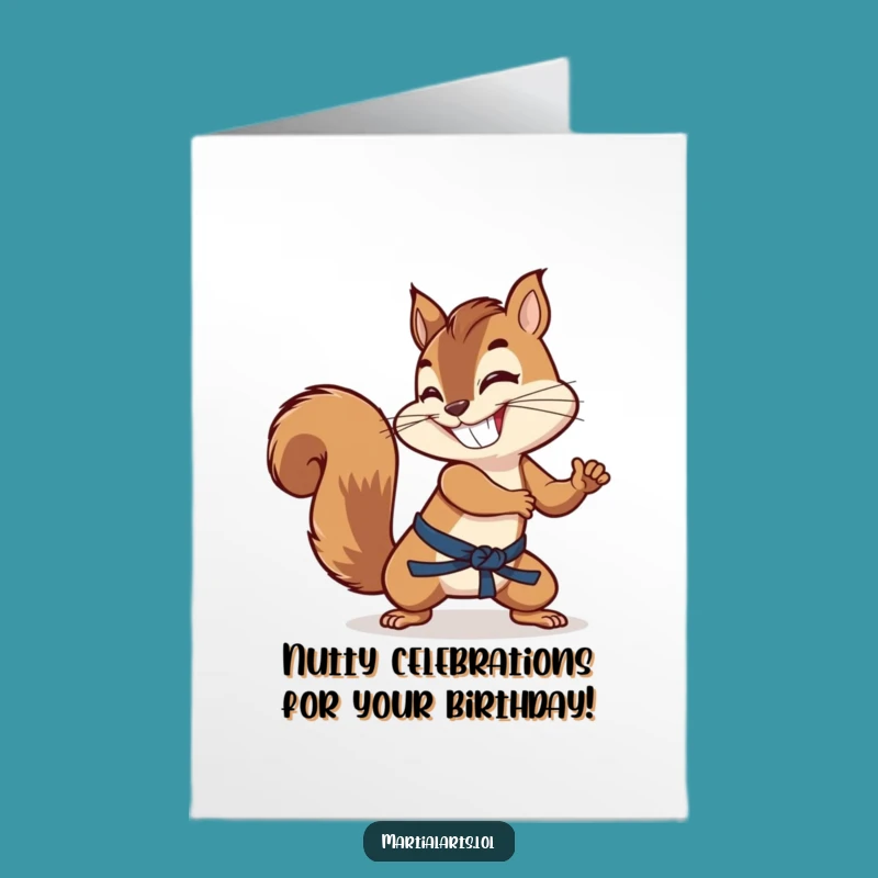 Free Printable Birthday Card: Squirrel Tail Kick - Funny Downloadable Greeting