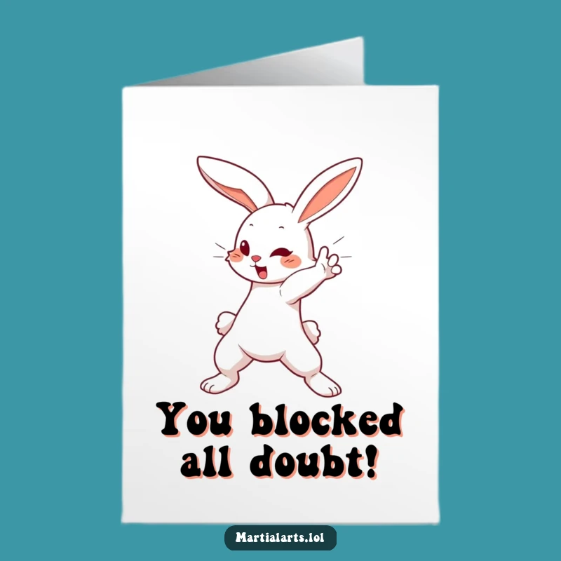 Free Printable Bunny Congrats Card - Funny Bunny Downloadable Gift for Achieving Goals