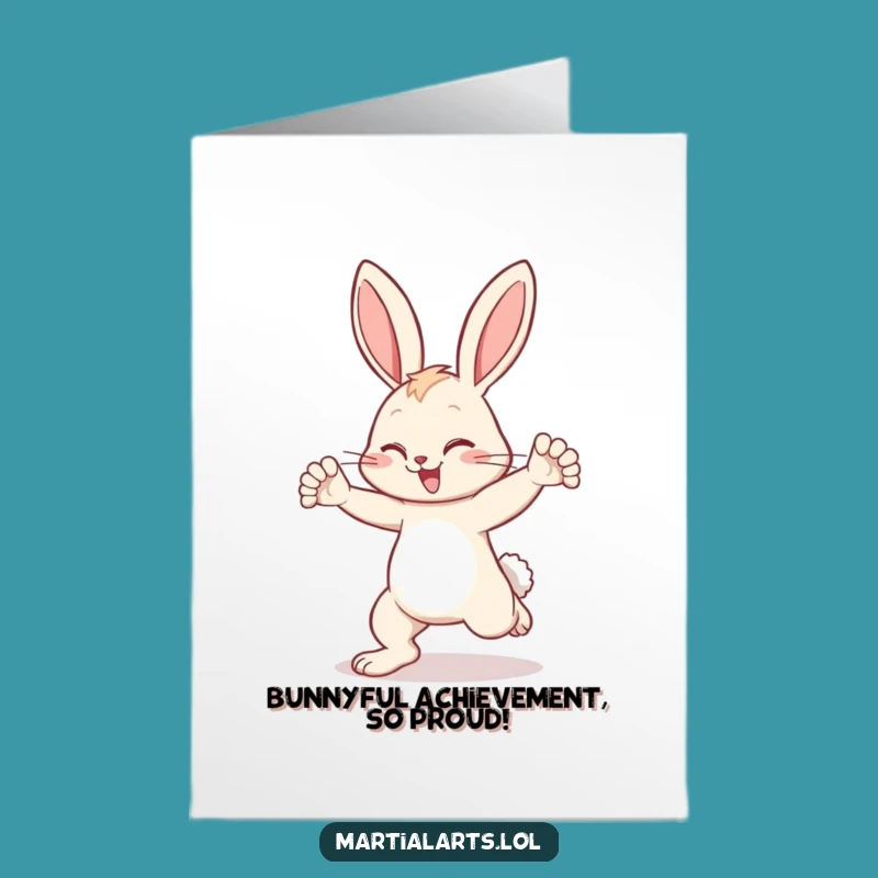 Free Printable Funny Congratulations Card: Bunny Block - Victory Downloadable Gift
