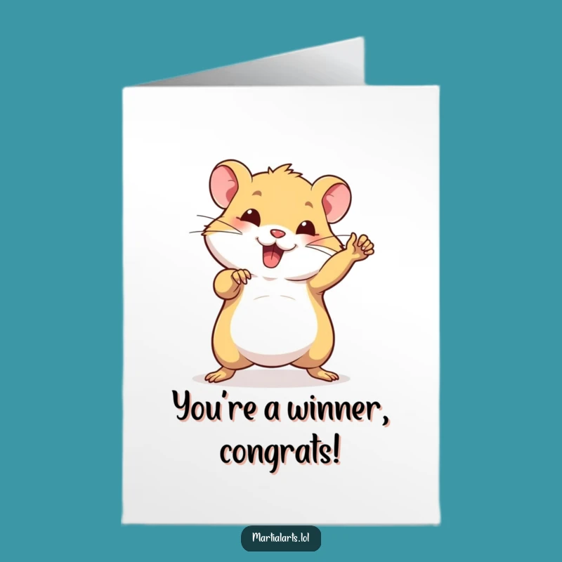 Free Printable Hamster Karate Congrats Card - Funny Downloadable Victory!