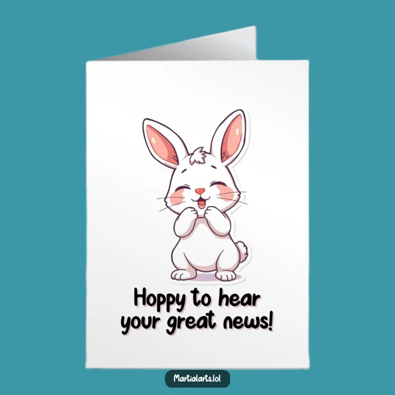 Free Printable Playful Bunny Congrats Card: Mock Strike Downloadable Celebration