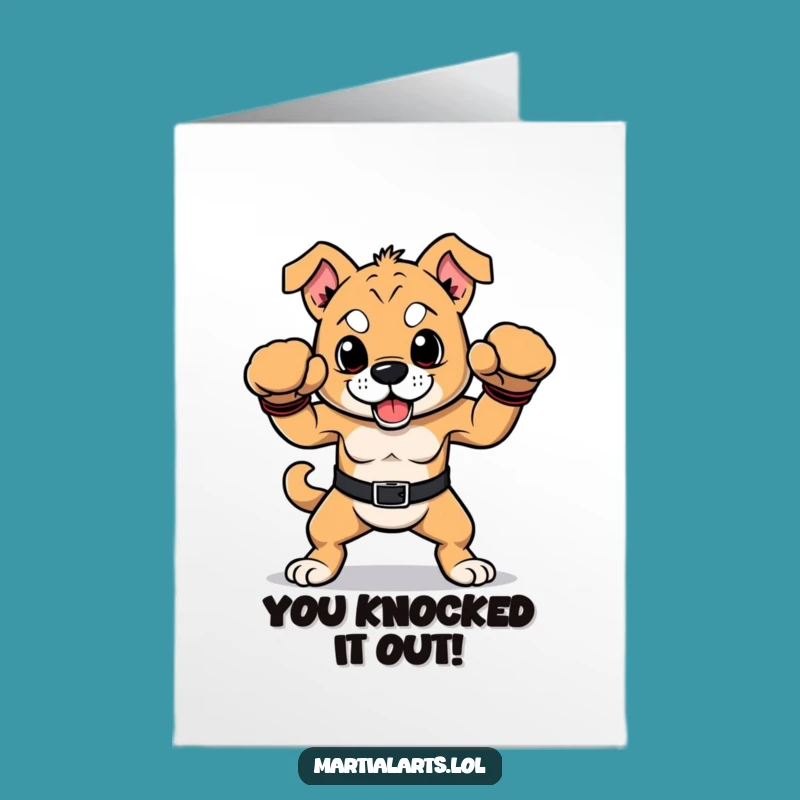Free Printable Boxing Dog Congrats Card: Hilarious Downloadable for Any Victory