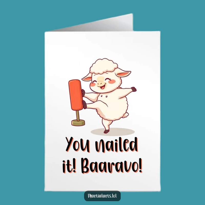 Free Printable Sheep Kicking Dummy Congratulations Card - Hilarious Downloadable