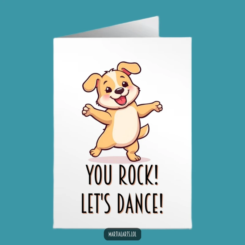 Free Printable Dancing Dog Congrats Card: Funny Downloadable Gift for Success