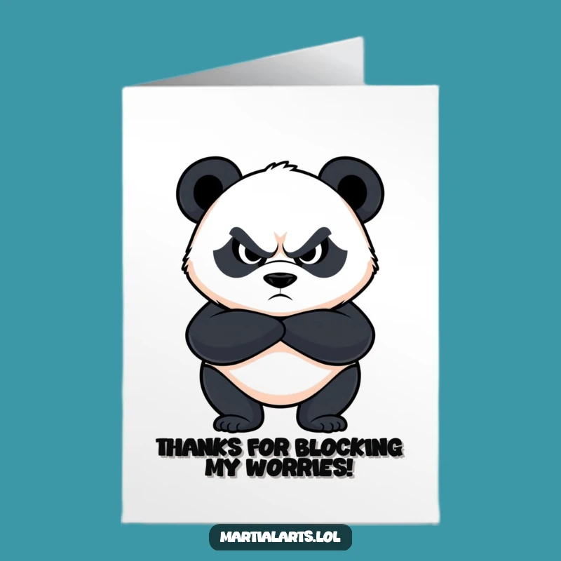 Free Printable Panda Thank You Card: Fierce Guardian Downloadable Greeting