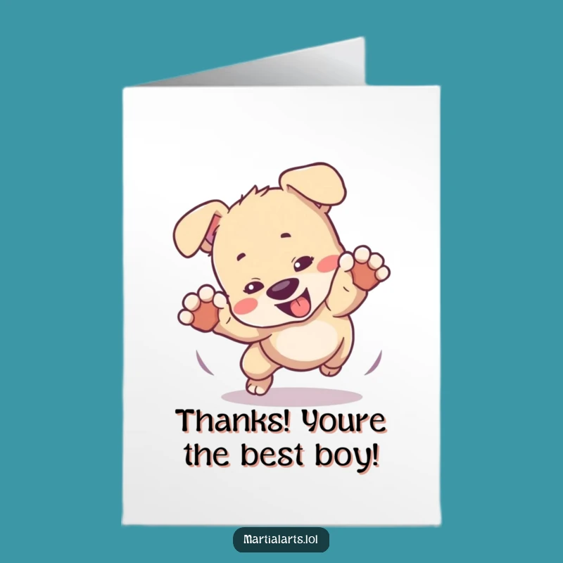 Free Printable Thank You Card: Puppy's Tumble of Appreciation for a Sweet Gesture