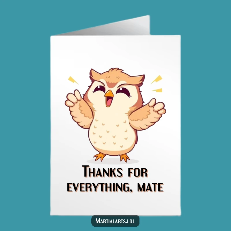 Free Printable Thank You Owl Card - Funny Downloadable Appreciation Gift!