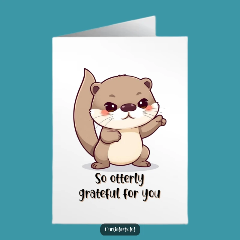 Free Printable Thank You Card: Otter's Focused Lunges - Funny Downloadable Gratitude