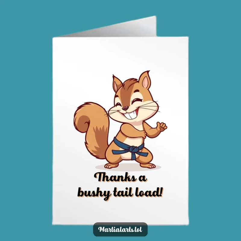 Free Printable Thank You Card: Squirrel Tail Strike - Funny Downloadable Gratitude