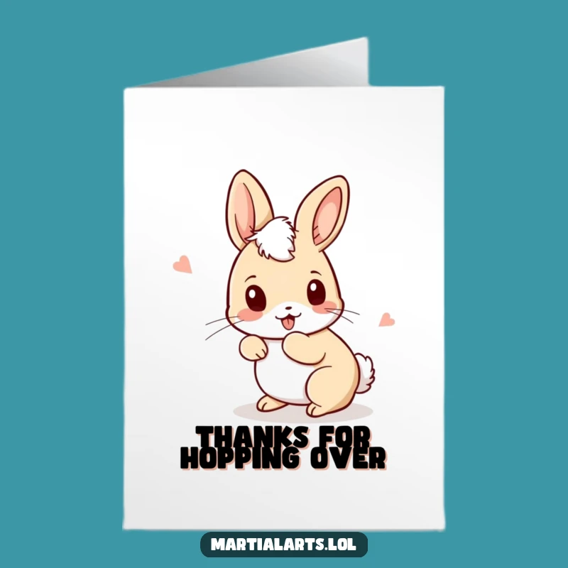Free Printable Thank You Card: Funny Rabbit Moves, Perfect Downloadable Gift!