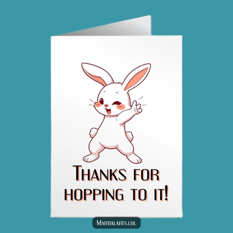Free Printable Bunny Thank You Card - Funny Bunny Downloadable Gift to Show Gratitude