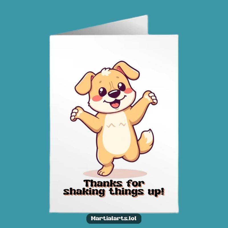 Free Printable Dancing Dog Thank You Card: Groovy Pooch Gratitude Downloadable